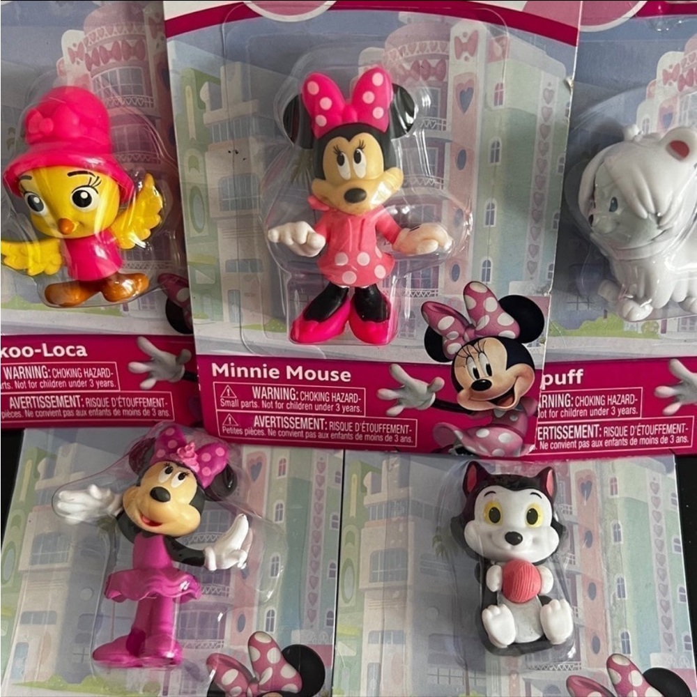 Disney MINNIE MOUSE Pink and Black Mini Action Figures Playset